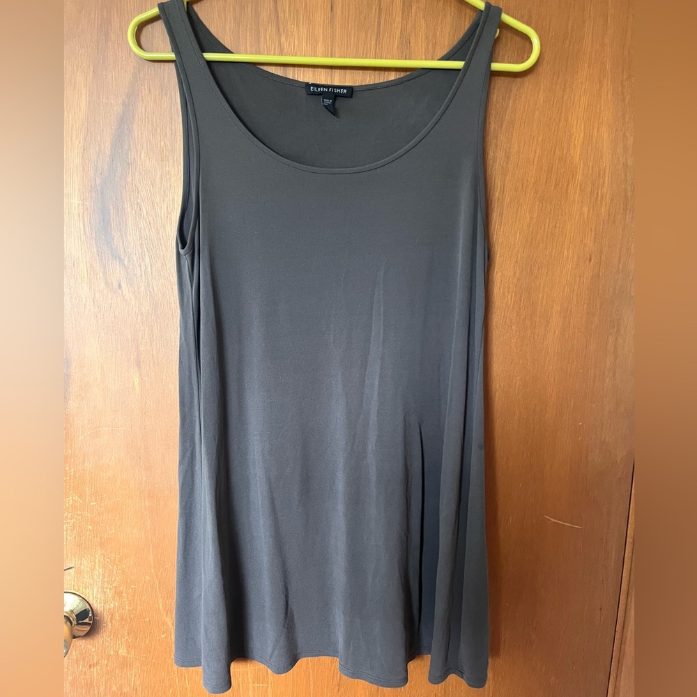 Eileen Fisher Gray Silk Tank Top - Size Small